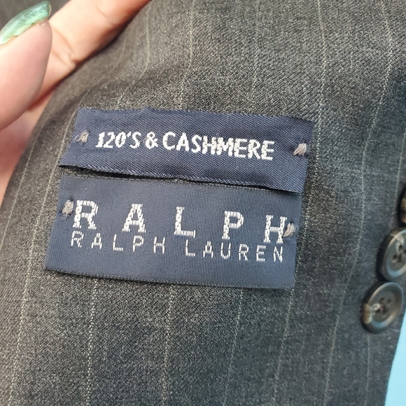 New Ralph Lauren charcoal pinstripe two button blazer 44Long - Picture 4 of 16